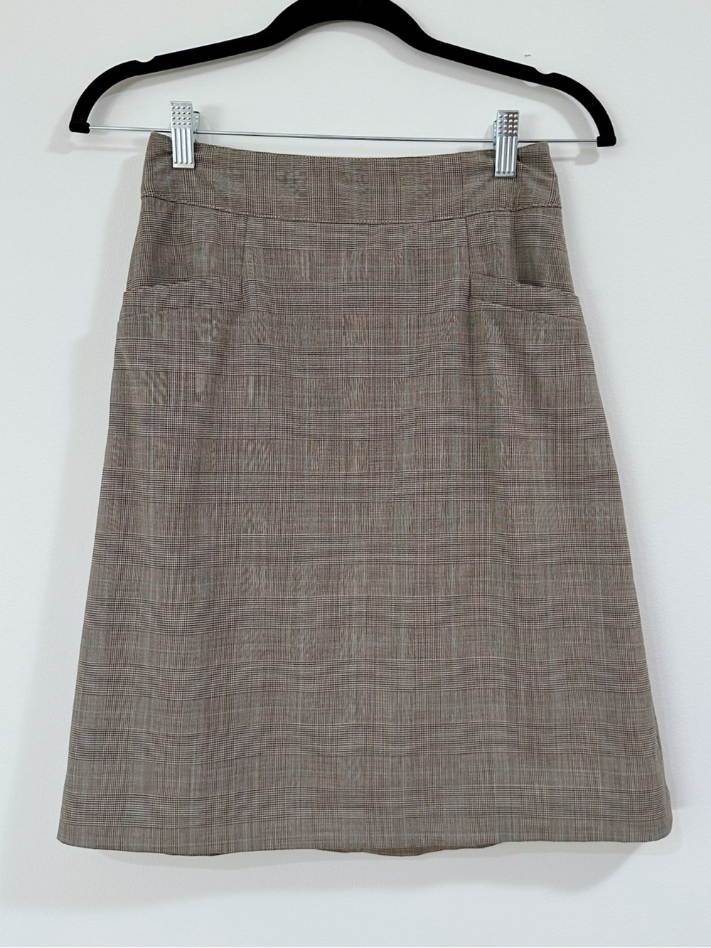 Banana Republic Plaid Wool A-line Tan Skirt Size 0